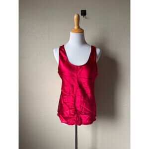 Neiman Marcus 100% Silk Red Sleevless Tank Top Blouse- Size Large